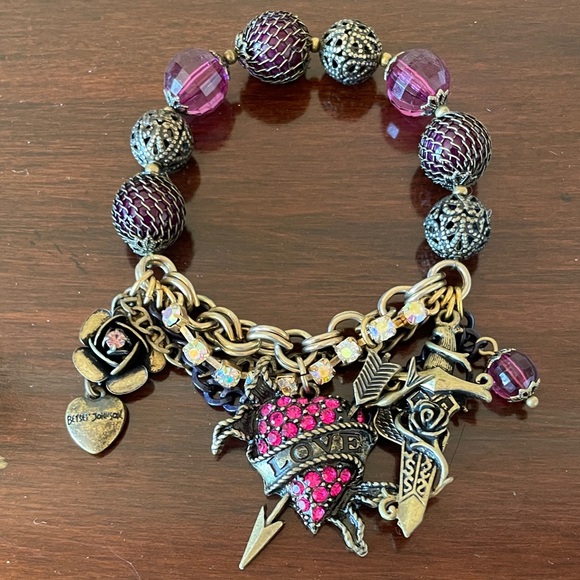 Betsey Johnson Jewelry - Betsey Johnson Purple and Gold Charm Bracelet